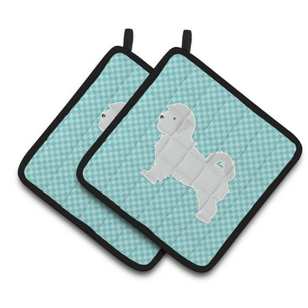 

Carolines Treasures BB3736PTHD Maltese Checkerboard Blue Pair of Pot Holders 7.5HX7.5W multicolor