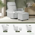 thumbnail image 3 of Evolur Aria Swivel Glider with Ottoman / Swivel Glider / Easy assembly Leisure Chair, Fog Grey, 3 of 11