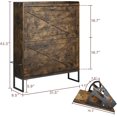 thumbnail image 2 of Shoe Cabinet with 2 Flip Drawers & Adjustable Shelves, Freestanding Entryway Shoe Storage Organizer with Metal Legs, Modern Narrow Shoe Rack Cabinet for Hallway, Foyer, Rustic Brown, 2 of 6