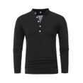 thumbnail image 3 of HBFAGFB Chemises de Travail à Manches Longues pour Hommes Chemise Décontractée à Boutons Col Rond Simple Slim Noir Taille g, 3 of 4