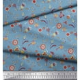 thumbnail image 3 of Soimoi Moss Georgette Fabric Leaves & Floral Artistic Printed Fabric 1 Yard 42 Inch Wide, 3 of 3