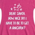 thumbnail image 3 of Instant Message - Christmas Dear Santa Unicorn - Toddler & Youth Girls Fit & Flare Dress, 3 of 6
