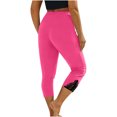 thumbnail image 5 of UVEASISHA Womens Lace Trim Capris Cropped High Waist Seamless Capri Yoga Pants Lightweight Comfy Workout Leggings Hot Pink XL, 5 of 8