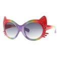 thumbnail image 2 of Toddlers & Little Girls Sunglasses Round Kitty Cat Rhinestones UV400 Red Purple, 2 of 4