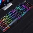 thumbnail image 3 of T-WOLF T-WOLF T20 Rainbow Backlit Gaming Keyboard with Spill-Resistant Design, 104 Keys, Ergonomic Layout, Compatible with Windows & Mac, Durable Frame, 7-Color LED, Dedicated Media Keys, 1.35m Cable, 3 of 5