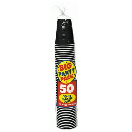 Black Big Party 16 oz. Plastic Cups (50 Count)