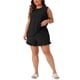 thumbnail image 1 of Conjunto de pijama de 2 piezas para mujer de tallas grandes Agnes Orinda, cómodo, con volantes, sin mangas, top de tanque con pantalones cortos 2X negro, 1 of 6