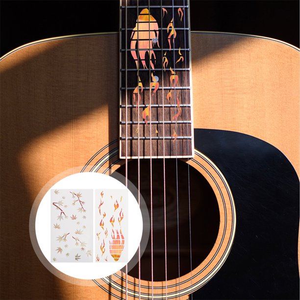 unbranded Stickers Autoadhesivos Para Guitarra Eléctrica Y Acústica Con Motivos Duraderos De Papel Premium