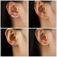 thumbnail image 3 of Walking Cat Earrings for Women 14K Yellow Gold Kitten Studs Fashion Elegant Statement Jewelry Cat Butterfly Lover Gift New, 3 of 4