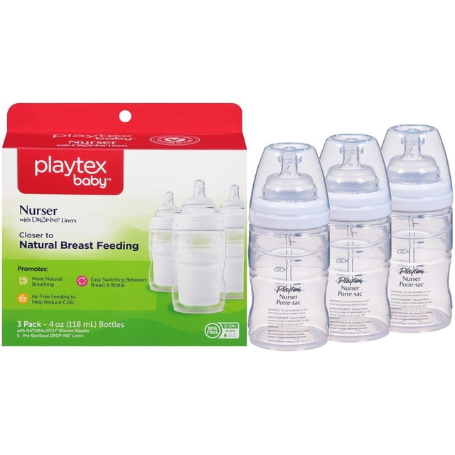Botellas de Lactancia Playtex Premium sin BPA con Forro de Caída
