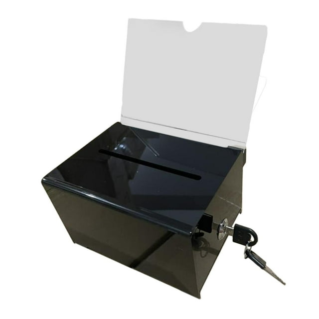 Caja acrílica para donaciones, caja para billetes, contenedor transparente con cerradura, organizador de almacenamiento, urna para tienda de eventos Zulema Caso de donación