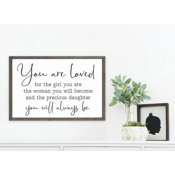 You Are Loved For The Girl You Are The Woman Youll Become And The Precious Daughter Wall Decor Home Decor UNFRAMED Poster, Wall Art for Decor, Present, 8x12