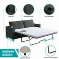 thumbnail image 6 of BALUS Convertible Sofa Bed, Queen Size Velvet Pull Out Couch Bed with USB & Cup Holders, Modern Living Room Sleeper Couch, Dark Grey, 6 of 7