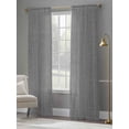 thumbnail image 4 of Vintage Dark Gray Semi Sheer Window Curtains 84 Inches Long, Farmhouse Retro Solid Color Linen Texture Rod Pocket Voile Silky Chiffon Curtain Light Filtering Drapes for Living Room, 52"x84", 2 Panels, 4 of 9