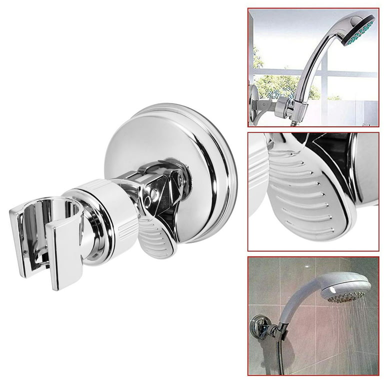 Qweryboo 2 Pcs Adjustable Shower Head Holder, Removable Suction Cup Shower  Head Bracket, No Drill Relocatable Handheld Showerhead Holder with Chrome