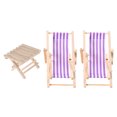 thumbnail image 4 of 3 Pcs Dollhouse Miniature Beach Chairs Mini Lounge Chair Foldable Table Ornament, 4 of 8