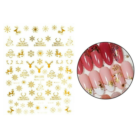 Pegatinas de Arte de uñas Yinane DH-195 Dorado