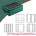 thumbnail image 4 of Tiny Tim Totes Canvas Ornament Storage Box with 48 Compartments, Green. Adult, 4 of 7
