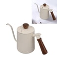 thumbnail image 2 of Yajisi 600 ml 304 Stainless Steel Gooseneck Coffee Kettle with Long Spout and Wooden Handle – Ideal for Pour‑Over Brewing, 2 of 7