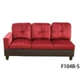 thumbnail image 4 of Hommoo Flannel and PVC Living Room Furniture Sets, L Shaped Couches and Sofas, Modern Sectional Sofa for Home & Office, Red(No Ottomans), 4 of 7
