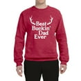 thumbnail image 2 of Wild Bobby, Best Buckin Dad Ever Funny Hunting, Father's Day, Unisex Crewneck Graphic Sweatshirt, Vintage Heather Red, Medium, 2 of 3