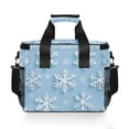 thumbnail image 7 of FORMRS Insulated Cooler Bag 24 Cans Capacity Soft Leakproof Lunch Box with Side Pockets, Blue Snowflake, 7 of 7