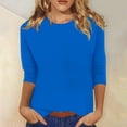 thumbnail image 2 of CHUANK T-Shirts pour Femmes à Manches Trois-Quarts, Coupe Ajustée à Motif Floral, T-Shirts Blancs, Chemises pour Femmes, Manches 3/4 au Coude, Col Rond, Chemises Décontractées pour Femmes, Liquidation, Blouses et Hauts Boho, Vert TG, 2 of 5