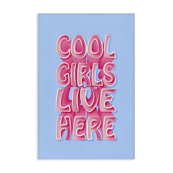 Stupell Industries Cool Girls Live Here Typography Painting Gallery Wrapped Canvas Art Print Wall Art, 16 x 24