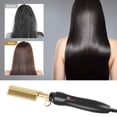 thumbnail image 3 of Hot Comb Hair straightener,Pressing Comb,Electric Heating Straighten Comb,Ceramic Comb Security Portable Curling Iron Heated Brush,Multifunctional Copper Hot Straightening Comb, 3 of 5