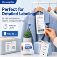 thumbnail image 3 of ChrumpTon 6 Rolls Thermal Transfer Labels, 1110 Count Coated Paper Labels, 2" x 1" & 2" x 3.15" Self Adhesive Barcode Labels for Shipping, Inventory, Product & Address Labeling, 3 of 9
