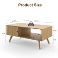 thumbnail image 6 of Manxile Fluted Coffee Table with Storage, Modern Coffee Tables with Tambour Door for Living Room, Natural, 6 of 7