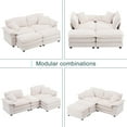 thumbnail image 4 of 84.6" Modern Cloud Sofa with Ottoman, Oversized Corduroy Couch for Living Room, Comfortable Seating, 4 of 6