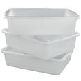 thumbnail image 1 of Morcte 3-Pack 13 L Commercial Bus Box, Plastic Bus Tub, White, 1 of 4