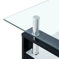 thumbnail image 3 of vidaXL Coffee Table Black and Transparent 95x55x40 cm Tempered Glass, 3 of 5