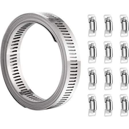 

Clamps Hose 304 Stainless Steel Auger Clamp with 10 Screw Clamps Adjustable Screw Clamp DIY Stainless Steel Hose Clamp Pipe Hose Air Duct Drive Hose Clamps 3M