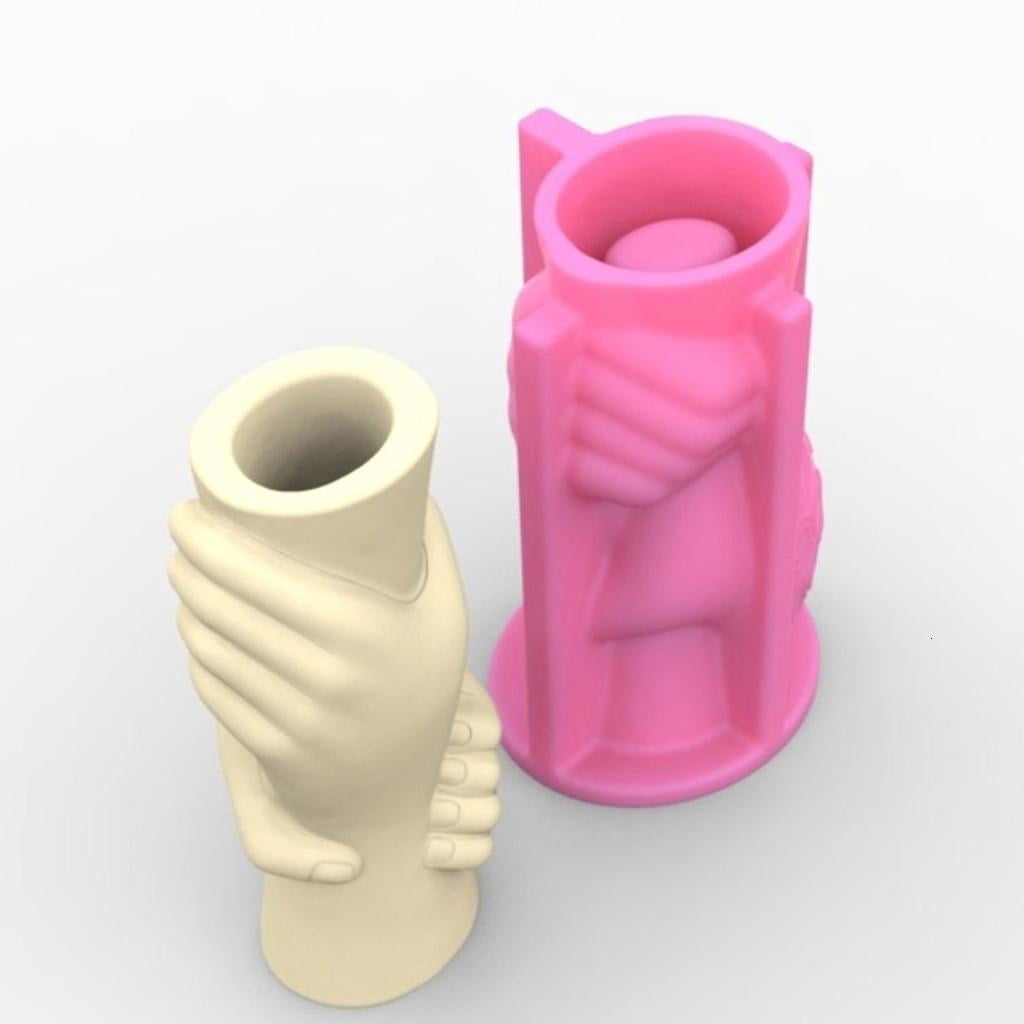 Hand Flower Pots Mold Pen Holder Silicone Mould Concrete Planter Mold Epoxy Resin for Enthusiasts