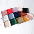 thumbnail image 4 of Women Solid Satin Square Scarf Winter Pure Pure Color Color Head Neck Shawl Ladies Gift Kerchief, 4 of 8
