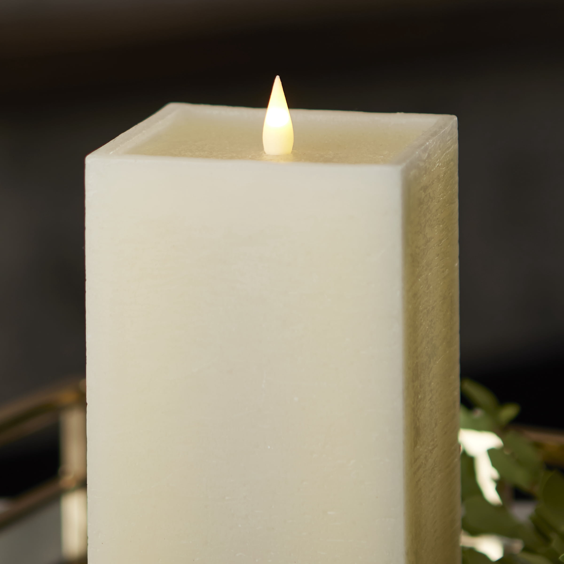 Classic Motion Flameless Square Candle 4x6 Ivory