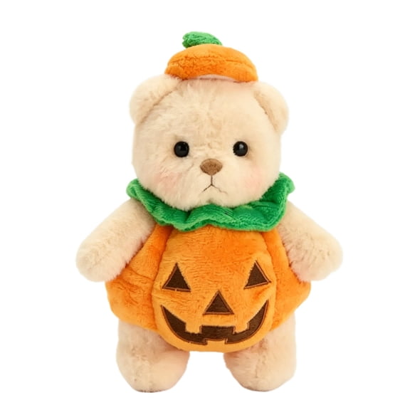 Halloween Bear Plush Toy, Pumpkin Teddy Bear Stuffed Animal, Soft Holiday Plush Doll