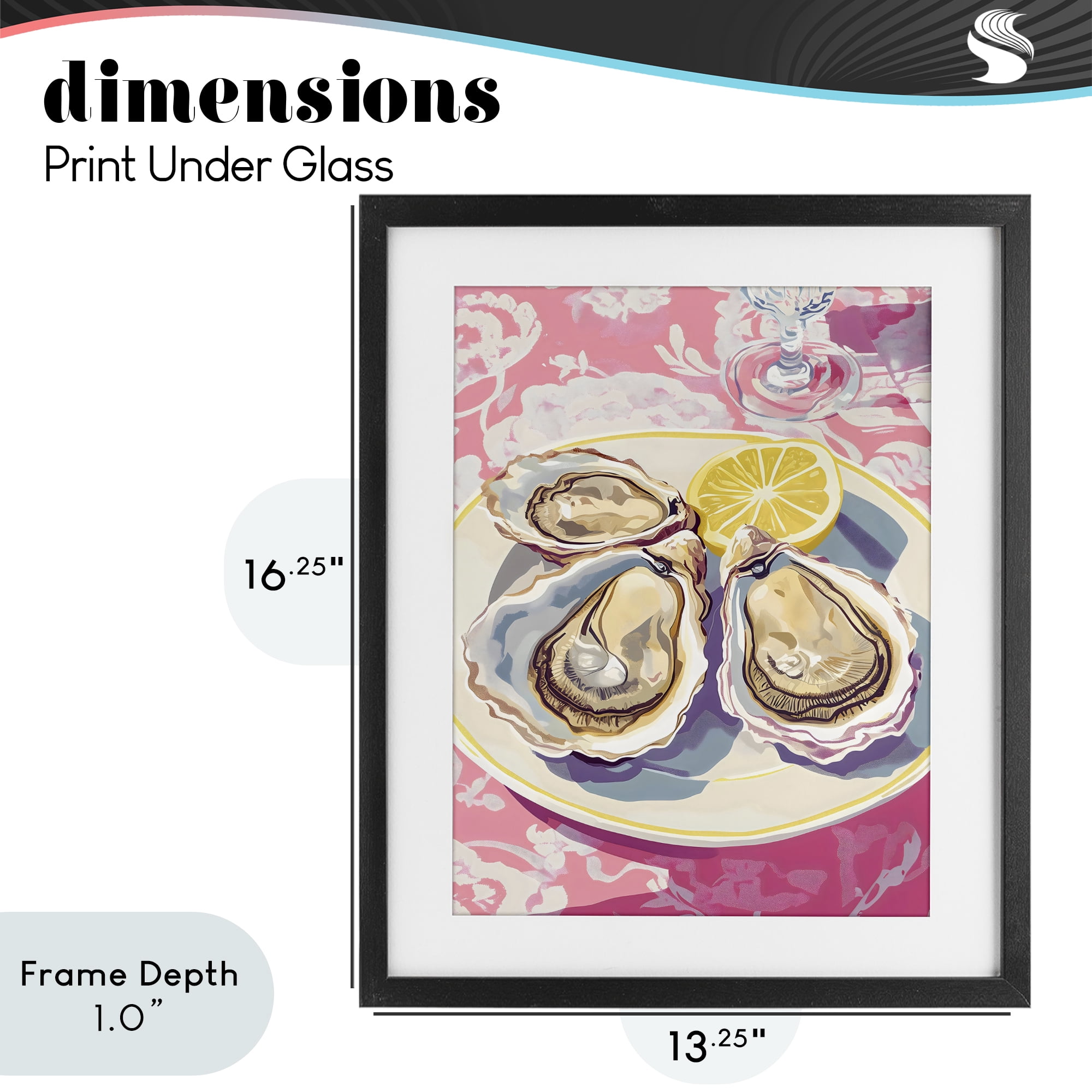 Stupell Industries Plated Oysters & Lemons Black Framed Print Under Glass, design by The Prints Vibe