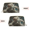 thumbnail image 3 of Easygdp Astronaut Polar Bear Roar Leather Makeup Bag Zipper Pouch Travel Cosmetic Organizer for Women and Girls, Make up Bag with Zipper, 3 of 8