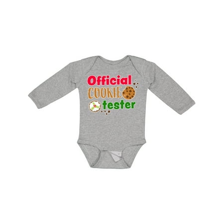 

Inktastic Official Cookie Tester Christmas Cookies Gift Baby Boy or Baby Girl Long Sleeve Bodysuit