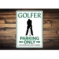 thumbnail image 1 of Golfer Parking Novelty Decor, Metal Wall Sign - 10x14 Inches, 1 of 4