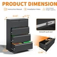 thumbnail image 3 of 4 Drawer Lateral File Cabinet with Lock Heavy Duty Large Metal Filing Cabinet Home Office Cabinets Wide Steel Cabinets for Legal/Letter Size,Assembly Required, 3 of 13