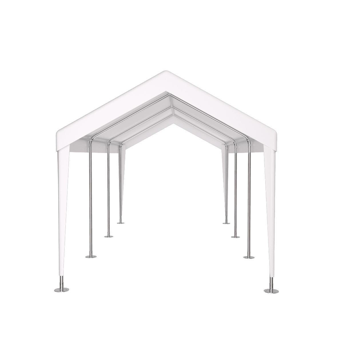 10' x 20' Heavy Duty Portable Carport Garage Canopy with 2 Roll-Up Doors &4 Ventilated Windows White for Car Truck Boat and Garden Tools