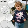thumbnail image 6 of Garronmavis Pink Axolotl Toddler Girl Sweatshirt Polyester Spandex Fabric Planets Pullover Crewneck Long Sleeve Shirt Ruffle Girls Crewneck Sweatshirt Versatile for Girls 1-2 Years Old, 6 of 7