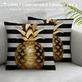 thumbnail image 3 of MLJA Tropical Gold Pineapple Summer Decorative Pillow Covers Black and White Stripes Background Throw Pillow Case for Home Sofa Decor Pillowcase, 3 of 5