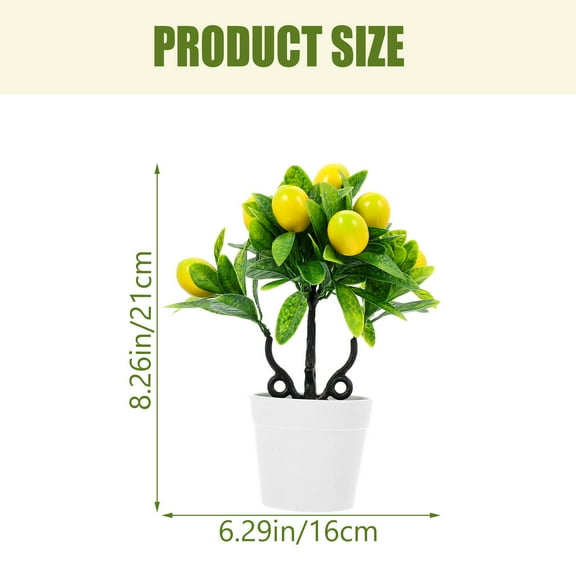 Yuangui Lemon Tree Potted Fake Artificial Plants Faux Bonsai Fruitpot Mini Topiary Indoor Citrus Greenerylemons Flowers Decors