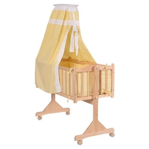 Eminetshop Wood Baby Cradle Rocking Crib Bassinet Bed Sleeper Born