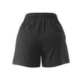 thumbnail image 3 of Ma Croix Womens Premium Linen Shorts with Drawstring Pocket Details Comfy Elastic Waist Pull-On Shorts, 3 of 5